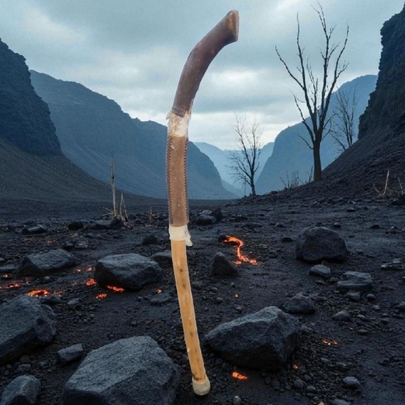 None Other - VERY Weathered Unique Hobbit Wooden Walking Stick